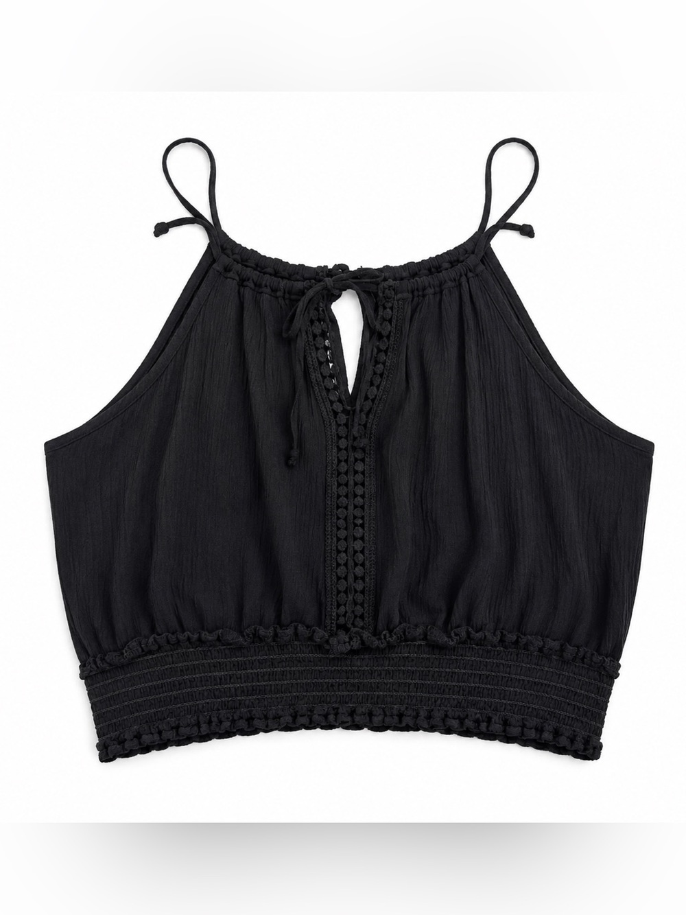 Black Halter Crop Top